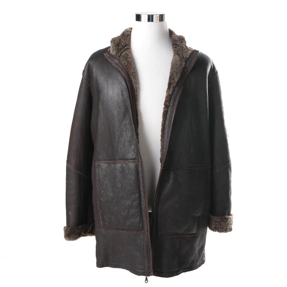 Vintage Radley Shearling Aviator Jacket with Hood